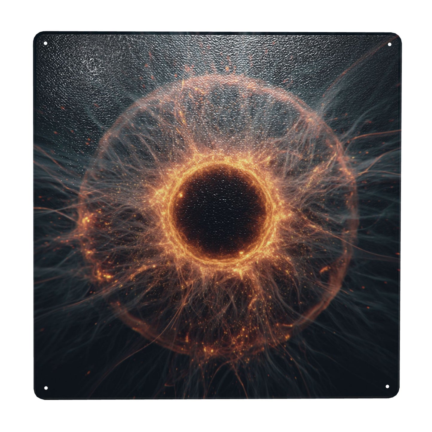 Cosmic Energy Core Tin Sign – 12"x12" Sci-Fi Metal Wall Art, Abstract Universe Force Illustration, Pre-Drilled & Waterproof