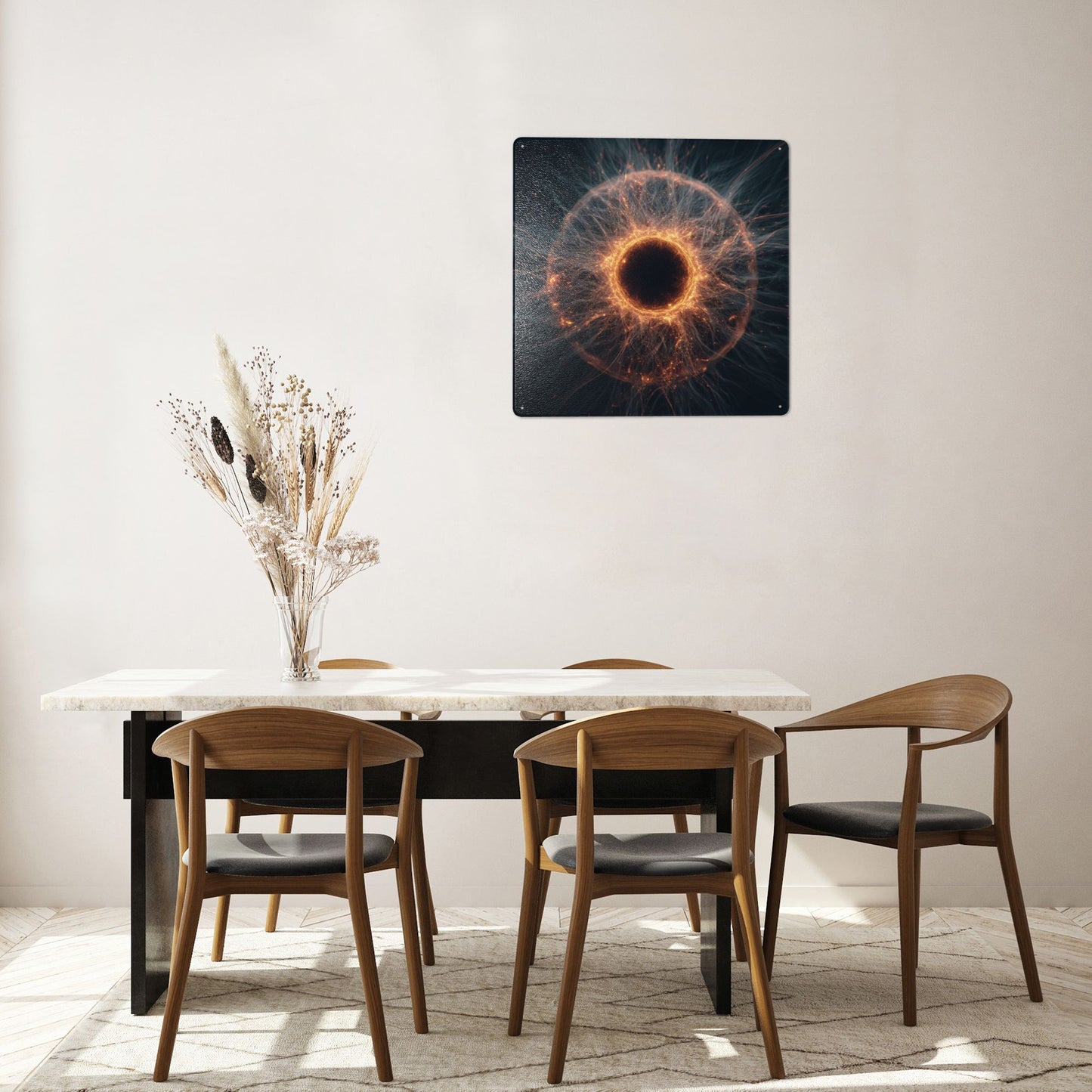 Cosmic Energy Core Tin Sign – 12"x12" Sci-Fi Metal Wall Art, Abstract Universe Force Illustration, Pre-Drilled & Waterproof