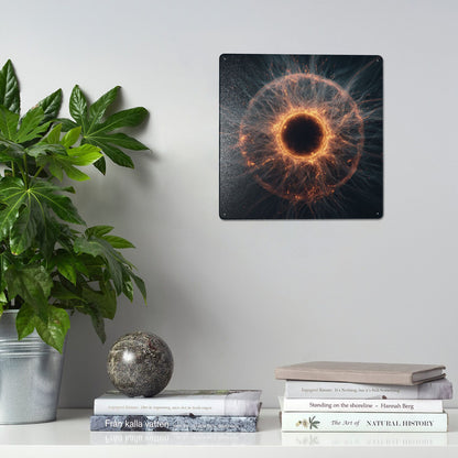 Cosmic Energy Core Tin Sign – 12"x12" Sci-Fi Metal Wall Art, Abstract Universe Force Illustration, Pre-Drilled & Waterproof